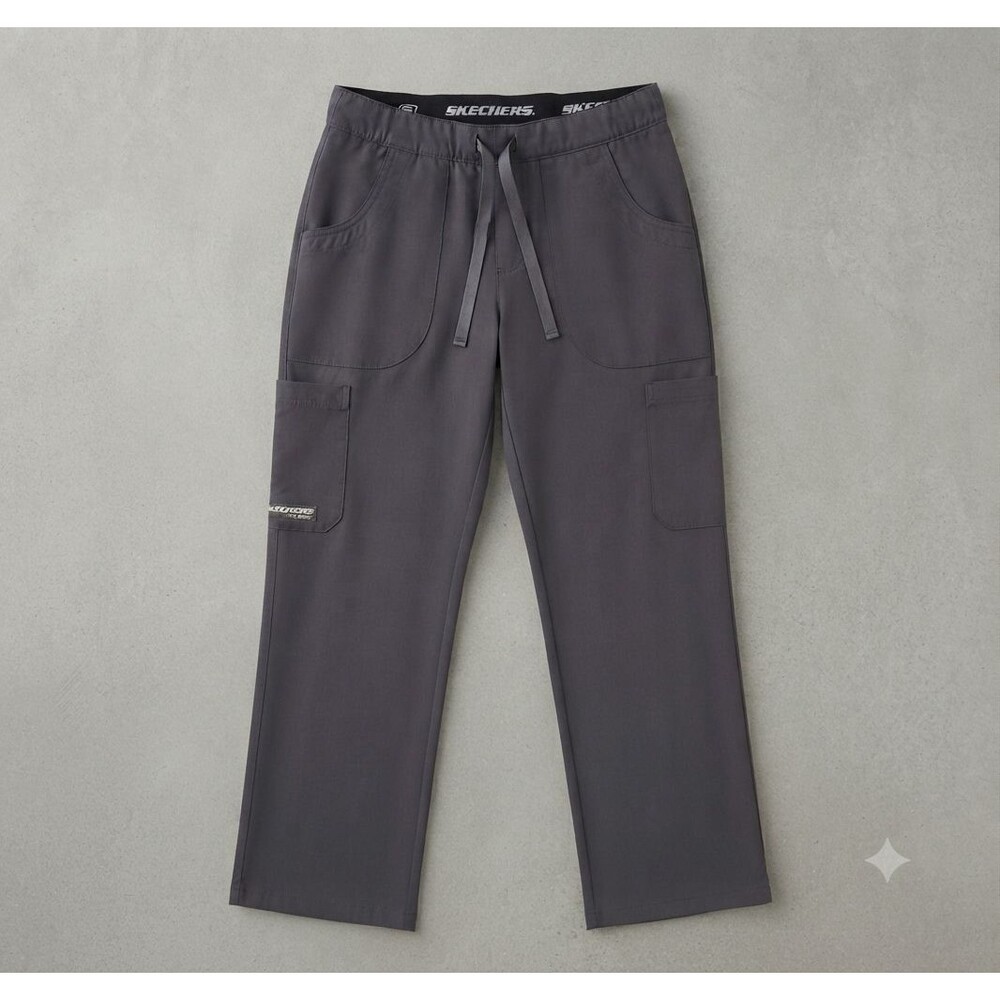 Skechers by Barco Reliance Scrub Pants XS Grey Charcoal Cargo Drawstring SK201
